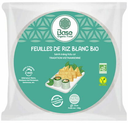 Feuilles de riz blanc - 100g (10 à 12 feuilles) BIO